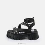 Black Buffalo Lion Riv platform sandal vegan |Sandals F06ZHH871