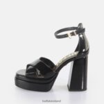 Black Buffalo May Cross heeled sandals vegan |Sandals F06ZHH456
