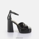 Black Buffalo May Cross heeled sandals vegan |Sandals F06ZHH456 - Image 5