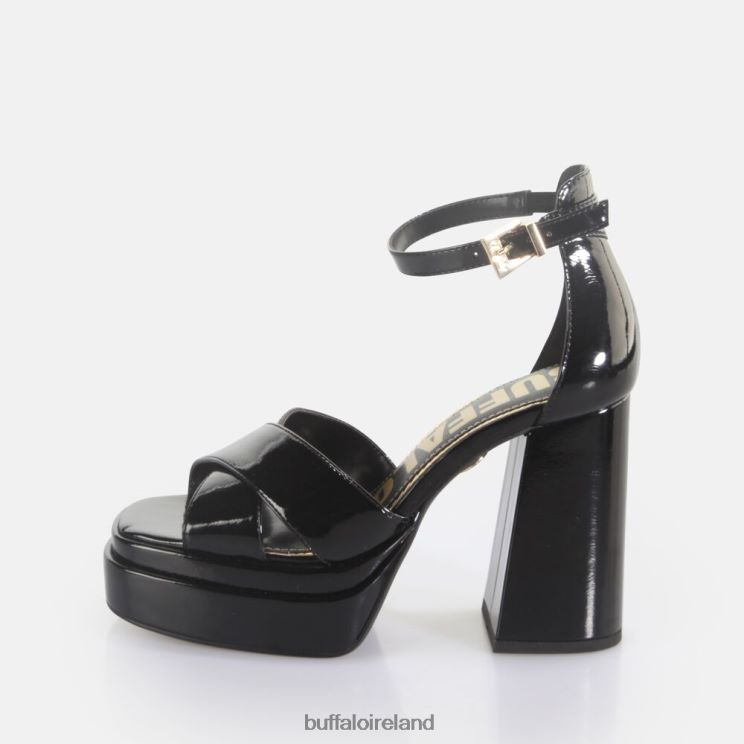 black_buffalo_may_cross_heeled_sandals_vegan_sandals_f06zhh456.jpg Black Buffalo May Cross heeled sandals vegan |Sandals F06ZHH456 - Image 1