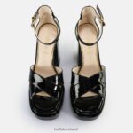 Black Buffalo May Cross Heeled Sandals vegan |Sandals F06ZHH526 - Image 2