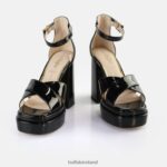 Black Buffalo May Cross Heeled Sandals vegan |Sandals F06ZHH526 - Image 3