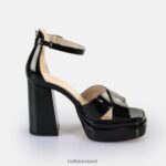 Black Buffalo May Cross Heeled Sandals vegan |Sandals F06ZHH526 - Image 5