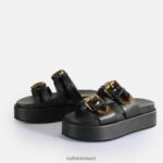 Black Buffalo Noa Ari Platform Sandals vegan |Slides F06ZHH18 - Image 4