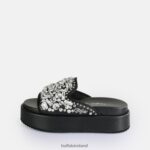 Black Buffalo Noa Glam Slide Platform Sandals vegan |Slides F06ZHH60