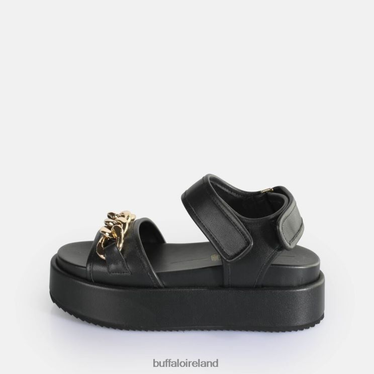 black_buffalo_noa_quilt_chain_platform_sandals_vegan_sandals_f06zhh281.jpg Black Buffalo Noa Quilt Chain Platform Sandals vegan |Sandals F06ZHH281 - Image 1