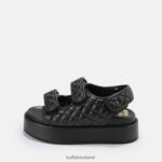 Black Buffalo Noa Quilt platform sandals vegan |Sandals F06ZHH786