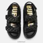 Black Buffalo Noa Quilt platform sandals vegan |Sandals F06ZHH786 - Image 3