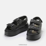Black Buffalo Noa Quilt platform sandals vegan |Sandals F06ZHH786 - Image 4