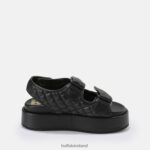 Black Buffalo Noa Quilt platform sandals vegan |Sandals F06ZHH786 - Image 7