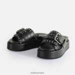 Black Buffalo Noa Rock Slide Platform Sandals vegan |Slides F06ZHH156 - Image 4