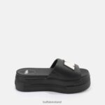 Black Buffalo Paired Sld Sandal vegan |Slides F06ZHH872 - Image 7