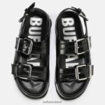 Black Buffalo Perry On platform sandals vegan |Sandals F06ZHH850 - Image 3