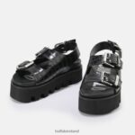 Black Buffalo Perry On platform sandals vegan |Sandals F06ZHH850 - Image 4