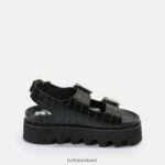 Black Buffalo Perry On platform sandals vegan |Sandals F06ZHH850 - Image 7