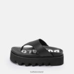 Black Buffalo Perry Thong platform sandals vegan |Slides F06ZHH897