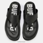 Black Buffalo Perry Thong platform sandals vegan |Slides F06ZHH897 - Image 3