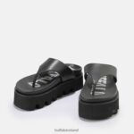 Black Buffalo Perry Thong platform sandals vegan |Slides F06ZHH897 - Image 4