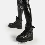 Black Buffalo Raven Snow Laceup Mid Ankle-Boot vegan |Boots F06ZHH304 - Image 2