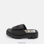 Black Buffalo Raven TEC-SLD Sandal vegan |Slides F06ZHH729