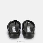 Black Buffalo Rey Flip platform sandals vegan |Slides F06ZHH722 - Image 5
