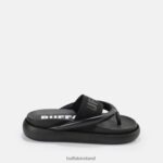 Black Buffalo Rey Flip platform sandals vegan |Slides F06ZHH722 - Image 7