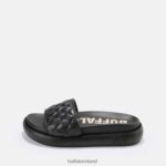Black Buffalo Rey Quilt slide vegan |Slides F06ZHH831