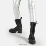 Black Buffalo Riot Lace HI Ankle-Boot vegan |Boots F06ZHH821 - Image 2