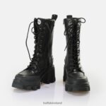 Black Buffalo Riot Lace HI Ankle-Boot vegan |Boots F06ZHH821 - Image 4