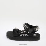 Black Buffalo Sage Chain platform sandals vegan |Sandals F06ZHH922 - Image 2