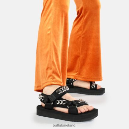 Black Buffalo Sage Chain platform sandals vegan |Sandals F06ZHH922