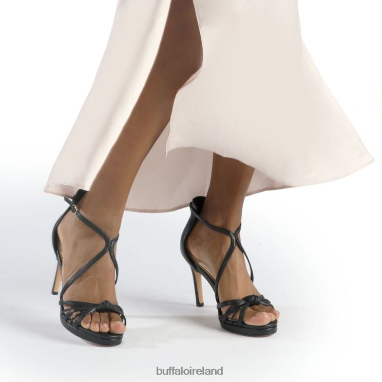 black_buffalo_serena_bow_heeled_sandals_vegan_sandals_f06zhh284.jpg Black Buffalo Serena Bow Heeled Sandals vegan |Sandals F06ZHH284 - Image 1
