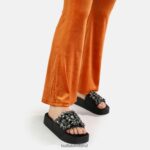 Black Buffalo Sky Diamond platform slide vegan |Slides F06ZHH109 - Image 2