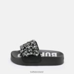 Black Buffalo Sky Diamond platform slide vegan |Slides F06ZHH109