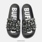 Black Buffalo Sky Diamond platform slide vegan |Slides F06ZHH109 - Image 3