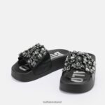 Black Buffalo Sky Diamond platform slide vegan |Slides F06ZHH109 - Image 4