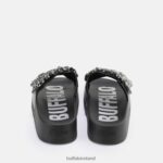 Black Buffalo Sky Diamond platform slide vegan |Slides F06ZHH109 - Image 5