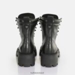 Black Buffalo Square Laceup Mid Ankle Boot |Boots F06ZHH151 - Image 3