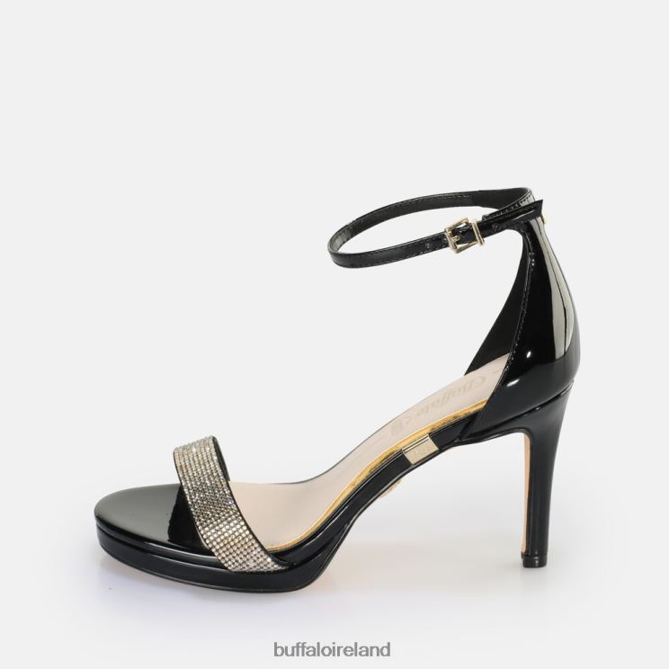 black_gold_buffalo_monroe_2_heeled_sandal_vegan_sandals_f06zhh222.jpg Black/Gold Buffalo Monroe 2 heeled sandal vegan |Sandals F06ZHH222 - Image 1