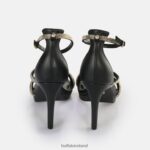Black/Gold Buffalo Serena Shine heeled sandal vegan |Sandals F06ZHH624 - Image 2