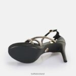 Black/Gold Buffalo Serena Shine heeled sandal vegan |Sandals F06ZHH624 - Image 4
