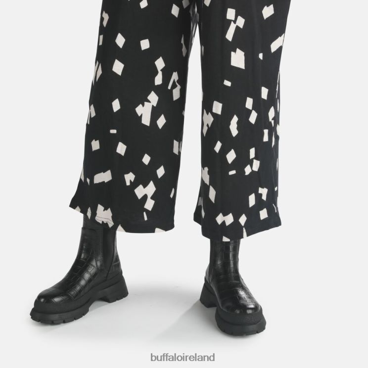 Black In Crocodile Pattern Buffalo Simona Bootie Flat vegan |Boots F06ZHH459 - Image 2
