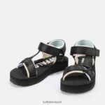 Black/Multi Buffalo Sage Track platform sandals vegan |Sandals F06ZHH741 - Image 4
