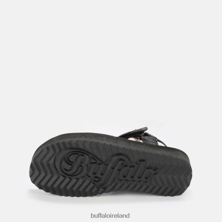 Black/Multi Buffalo Sage Track platform sandals vegan |Sandals F06ZHH741 - Image 6
