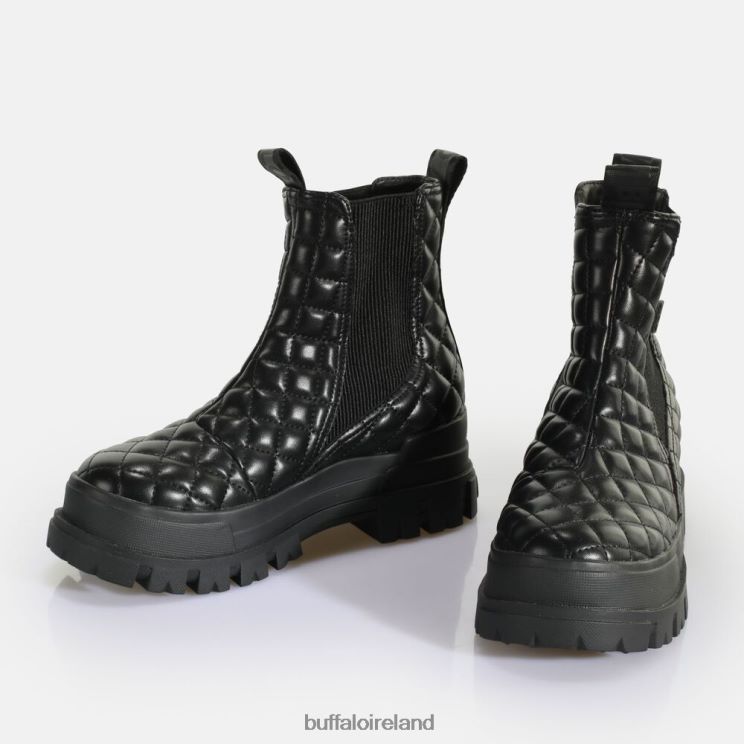 Black Pad Buffalo Aspha Chelsea Mid ankle boot vegan |Boots F06ZHH536 - Image 4