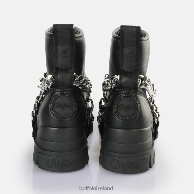 Black/Silver Buffalo Aspha Chain 2.0 Ankle Boot vegan |Boots F06ZHH564 - Image 3