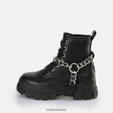 Black/Silver Buffalo Aspha Chain 2.0 Ankle Boot vegan |Boots F06ZHH564