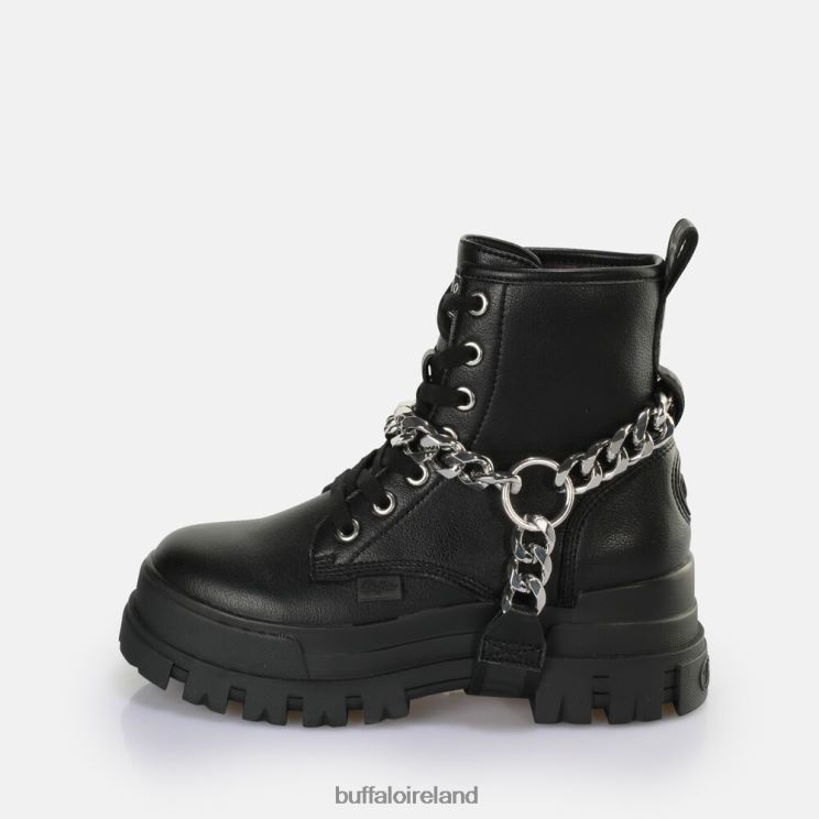 Black/Silver Buffalo Aspha Chain 2.0 Ankle Boot vegan |Boots F06ZHH564 - Image 1