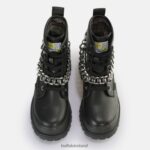 Black/Silver Buffalo Aspha Chain Ankle Boot vegan |Boots F06ZHH473 - Image 7