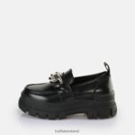 Black/Silver Buffalo Aspha Loafer Chain loafer vegan |Loafers F06ZHH596